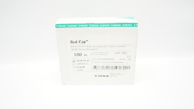 Braun R2000B Red Cap Dual Function Luer Lock Plug - Box of 100